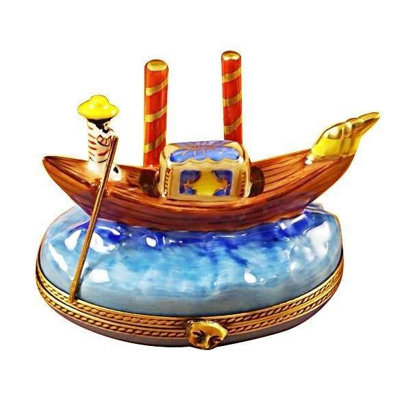 Venice Gondola Limoges Box for Art Collectors, a hand-painted Limoges porcelain gift