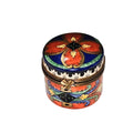 Snazzy Tall Round Design on Dark Blue Limoges Box, a hand-painted Limoges porcelain gift