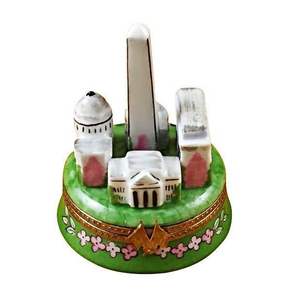 Washington Monuments Limoges Box for History Lovers, a hand-painted Limoges porcelain gift