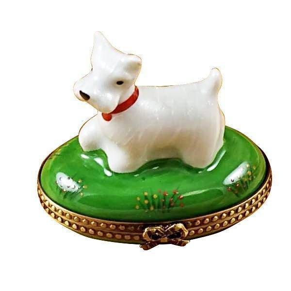 Westie Product Limoges Box for Dog Lovers, a hand-painted Limoges porcelain gift