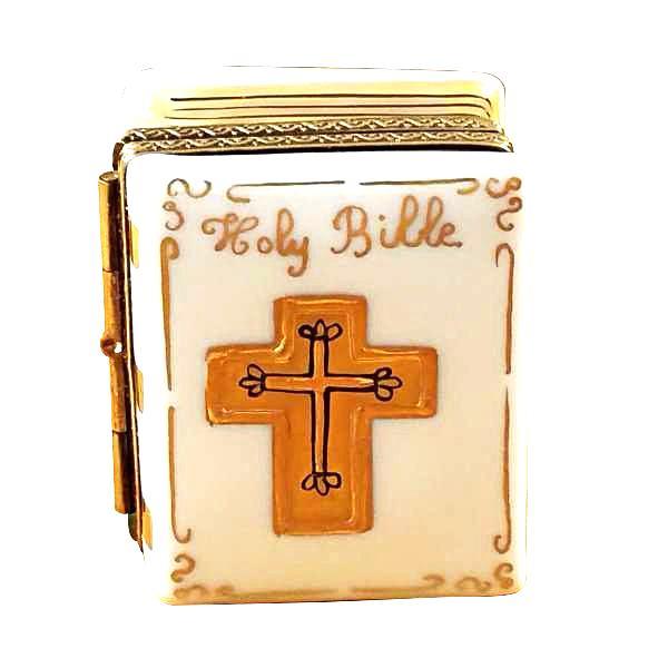 White Bible Limoges Box for Faithful Gifts, a hand-painted Limoges porcelain gift