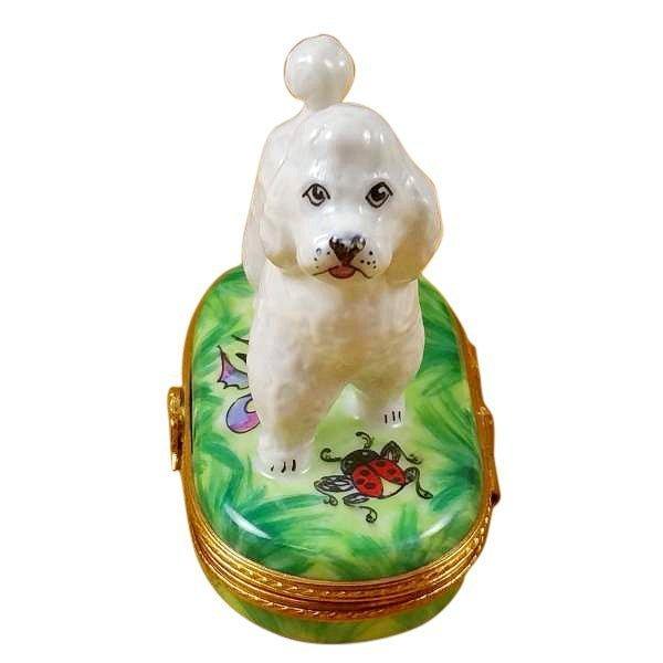 White Poodle Product Limoges Box, view 3