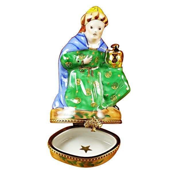 Wiseman Green Coat Limoges Box for Decor, view 2