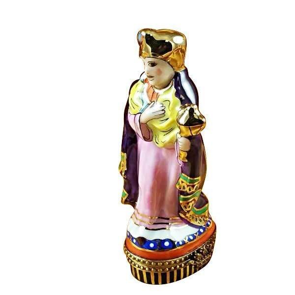 Wiseman Purple Coat Limoges Box for Collectors Gift, a hand-painted Limoges porcelain gift