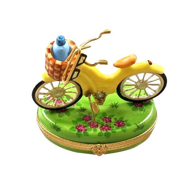 Porcelain Art Object Beach Cruiser Brass Sunglass Trinket Limoges, a hand-painted Limoges porcelain gift
