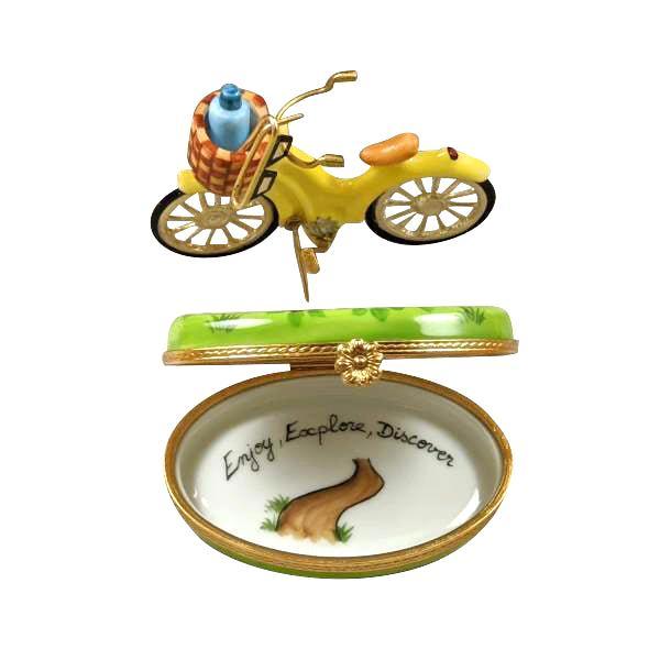 Porcelain Art Object Beach Cruiser Brass Sunglass Trinket Limoges, view 2