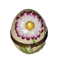 Embossed Sunflower on Yellow Egg Charm, a hand-painted Limoges porcelain gift