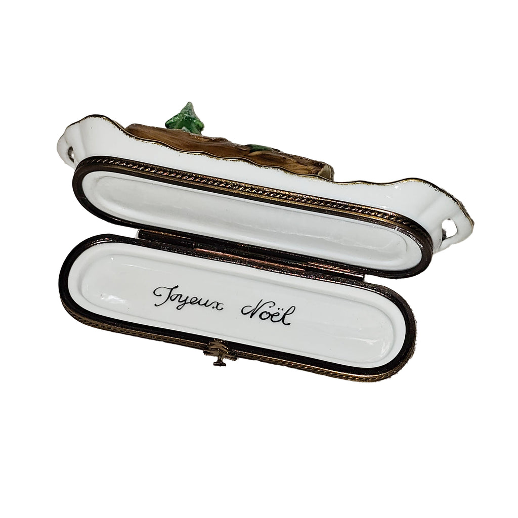 Yule Log PV Limoges Box for Holiday Decor, view 2