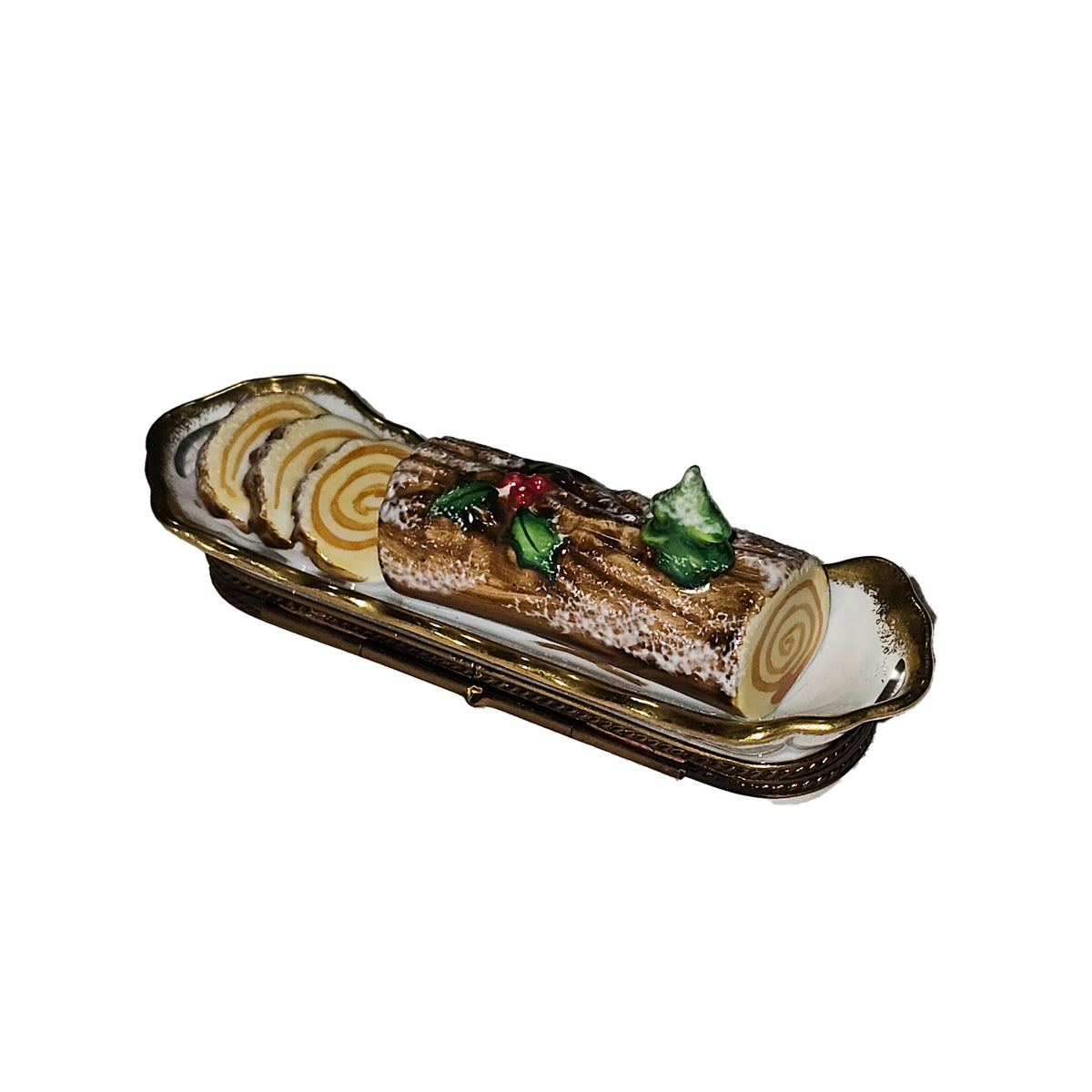Yule Log PV Limoges Box for Holiday Decor, view 4